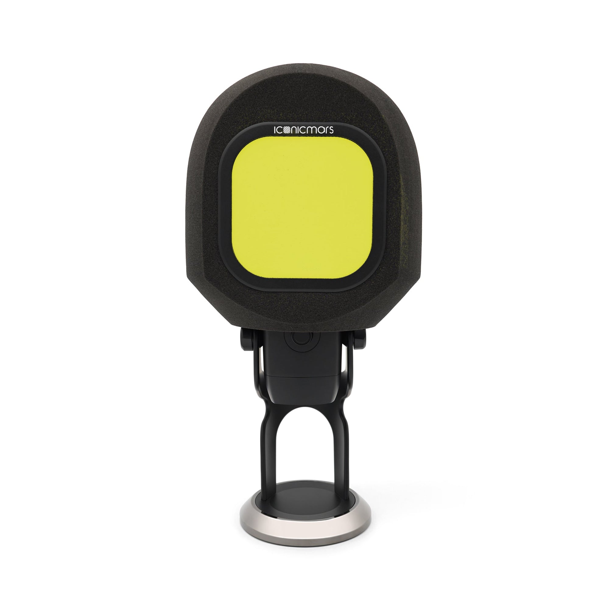 The Comet X with pop filter, isolation booth made for larger diameter microphones like Blue Yeti  -- Canary Yellow
