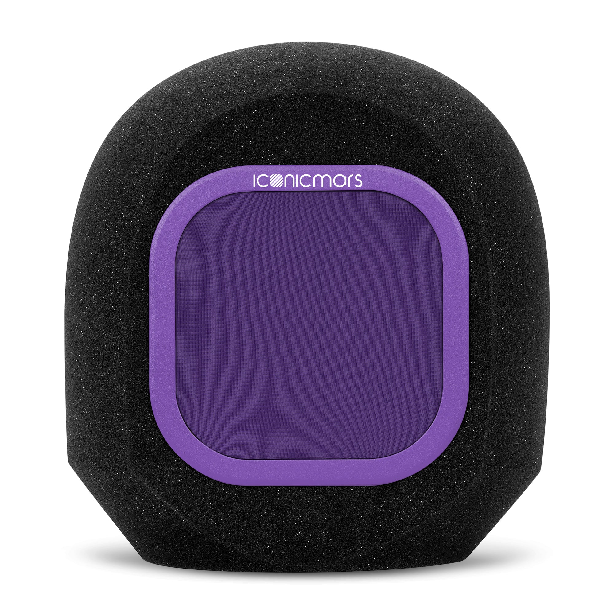Comet Pro sitting face on with dual layer mesh pop filter for home and professional studio booth  -- Purple Berry