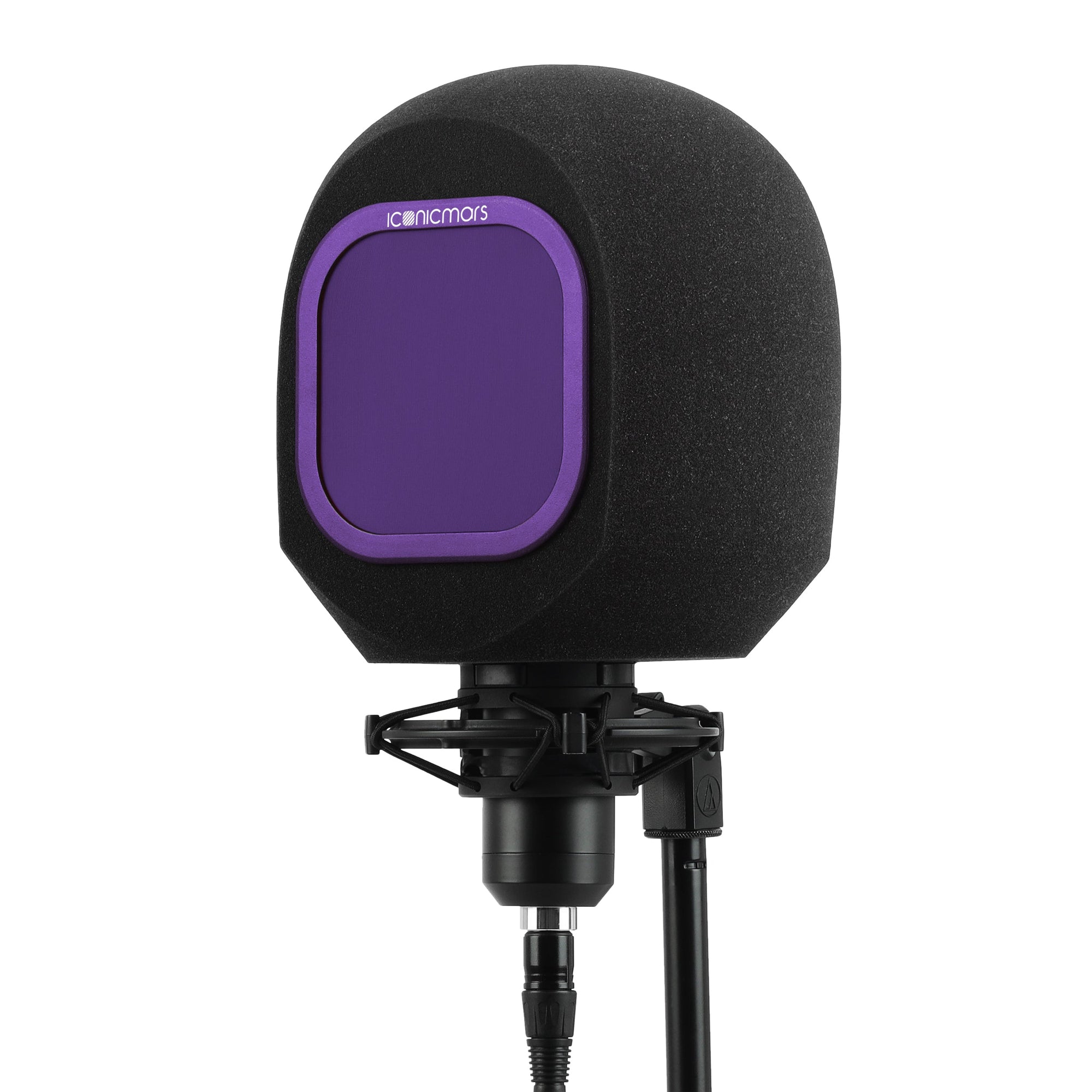 The Comet Pro with Pop Filter on Mic stand for eyeball like home recording isolation booth  -- Purple Berry