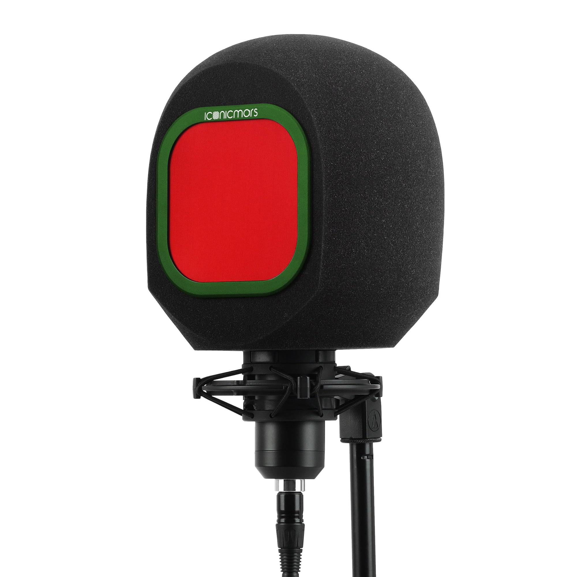 The Comet Pro with Pop Filter on Mic stand for eyeball like home recording isolation booth  -- Retro Green