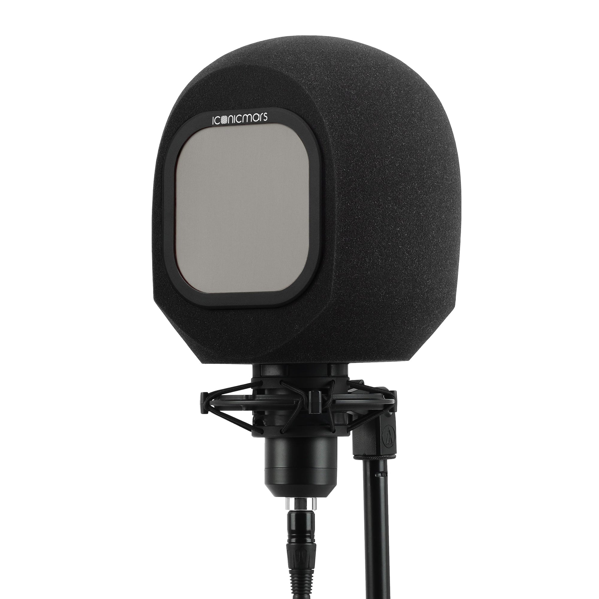 The Comet Pro with Pop Filter on Mic stand for eyeball like home recording isolation booth  -- Space Gray