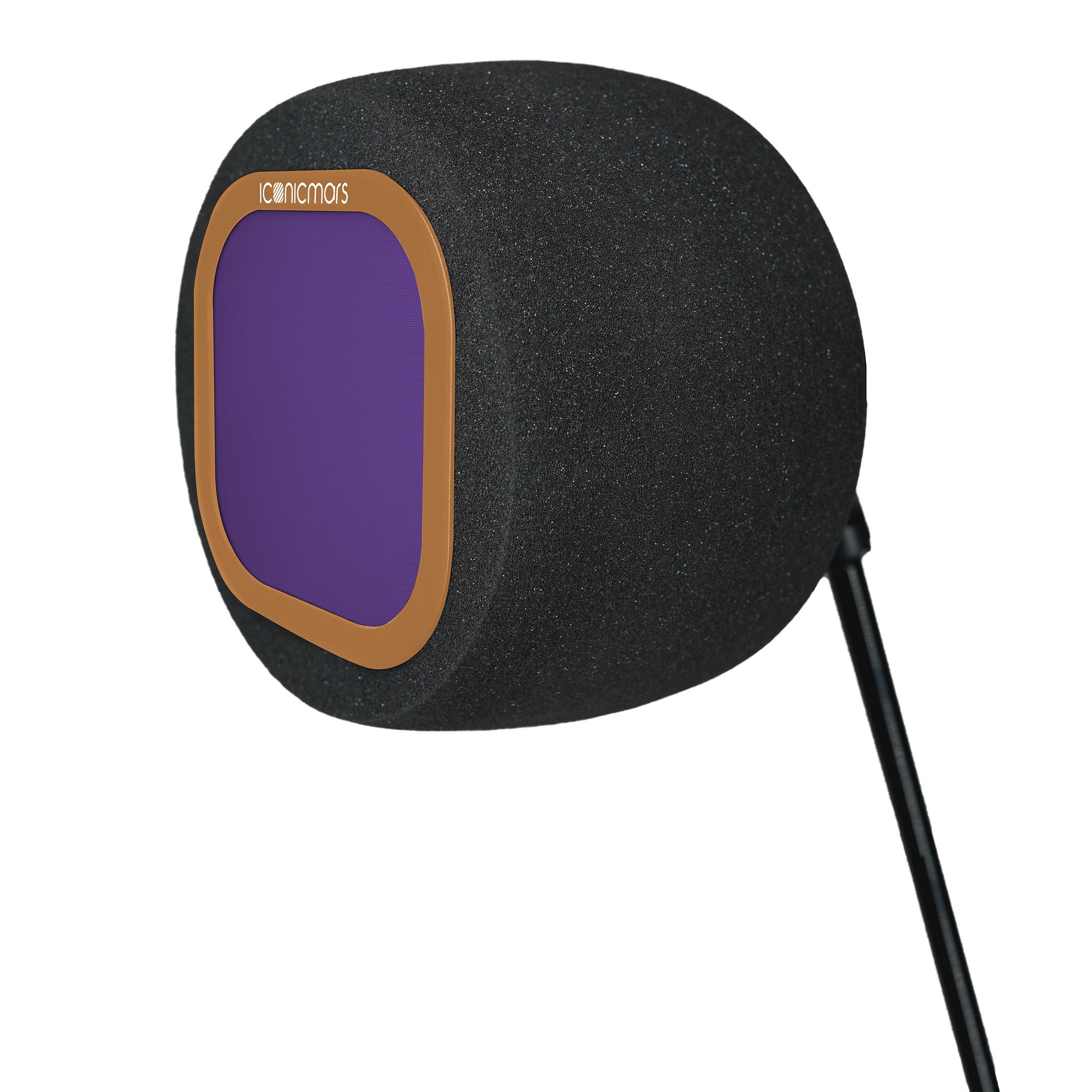 Comet X7A side view with pop filter off showing mic chamber, eyeball like design for front facing micrphone  -- PB&J