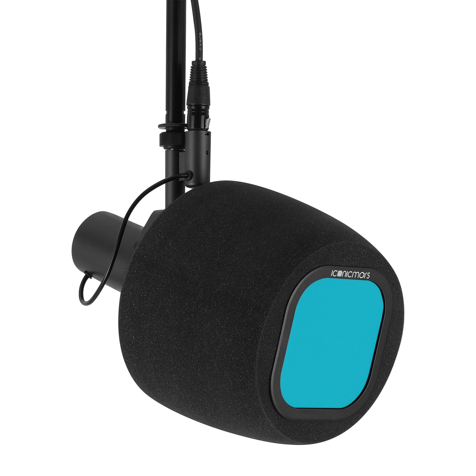 Comet X7B with pop filter on mic stand, vocal booth made for streaming, asmr, pro and home studio recording  -- Aqua Blue