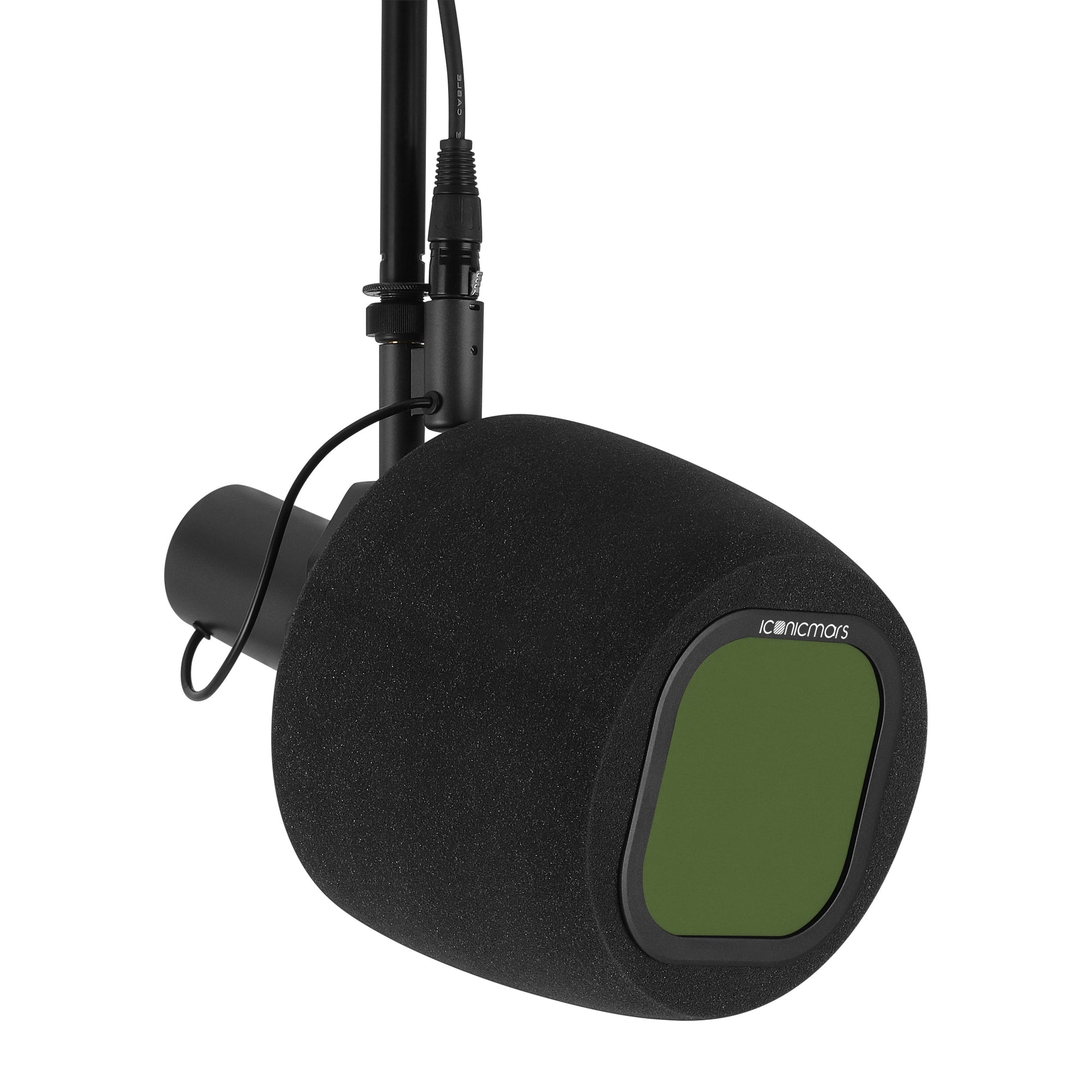 Comet X7B with pop filter on mic stand, vocal booth made for streaming, asmr, pro and home studio recording  -- Olive Green