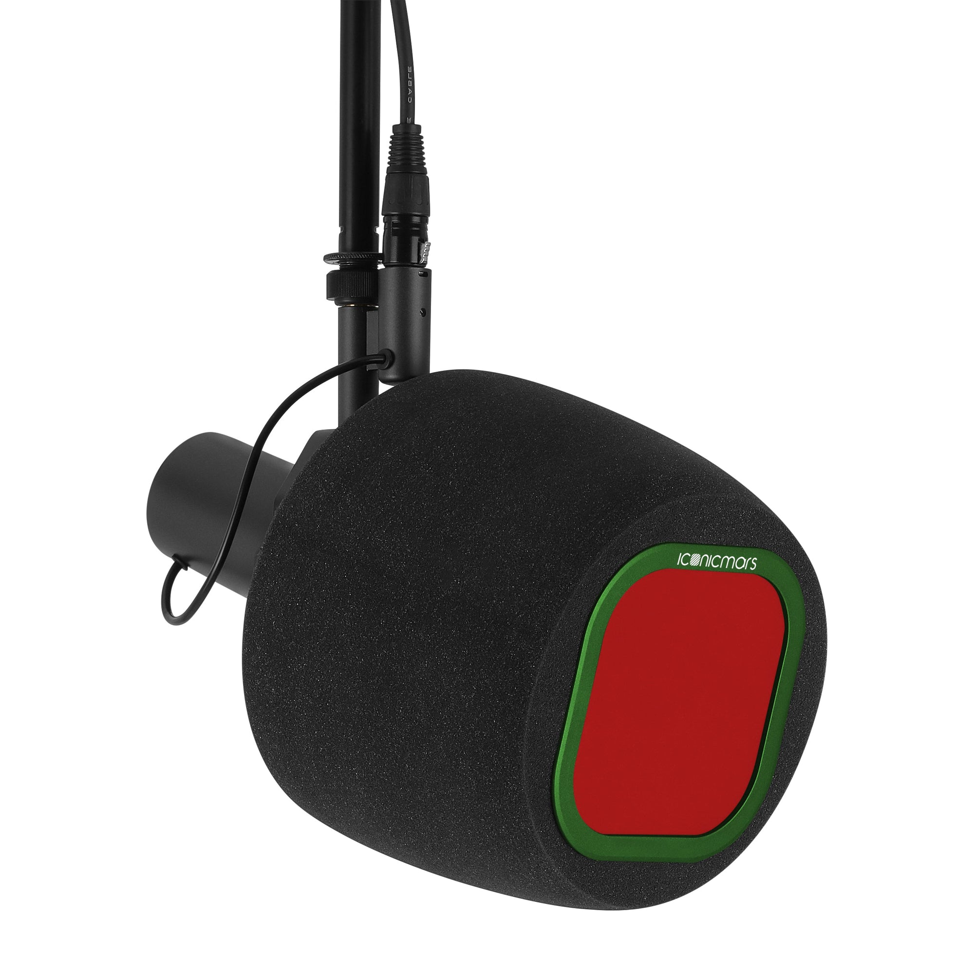 Comet X7B with pop filter on mic stand, vocal booth made for streaming, asmr, pro and home studio recording  -- Retro Green