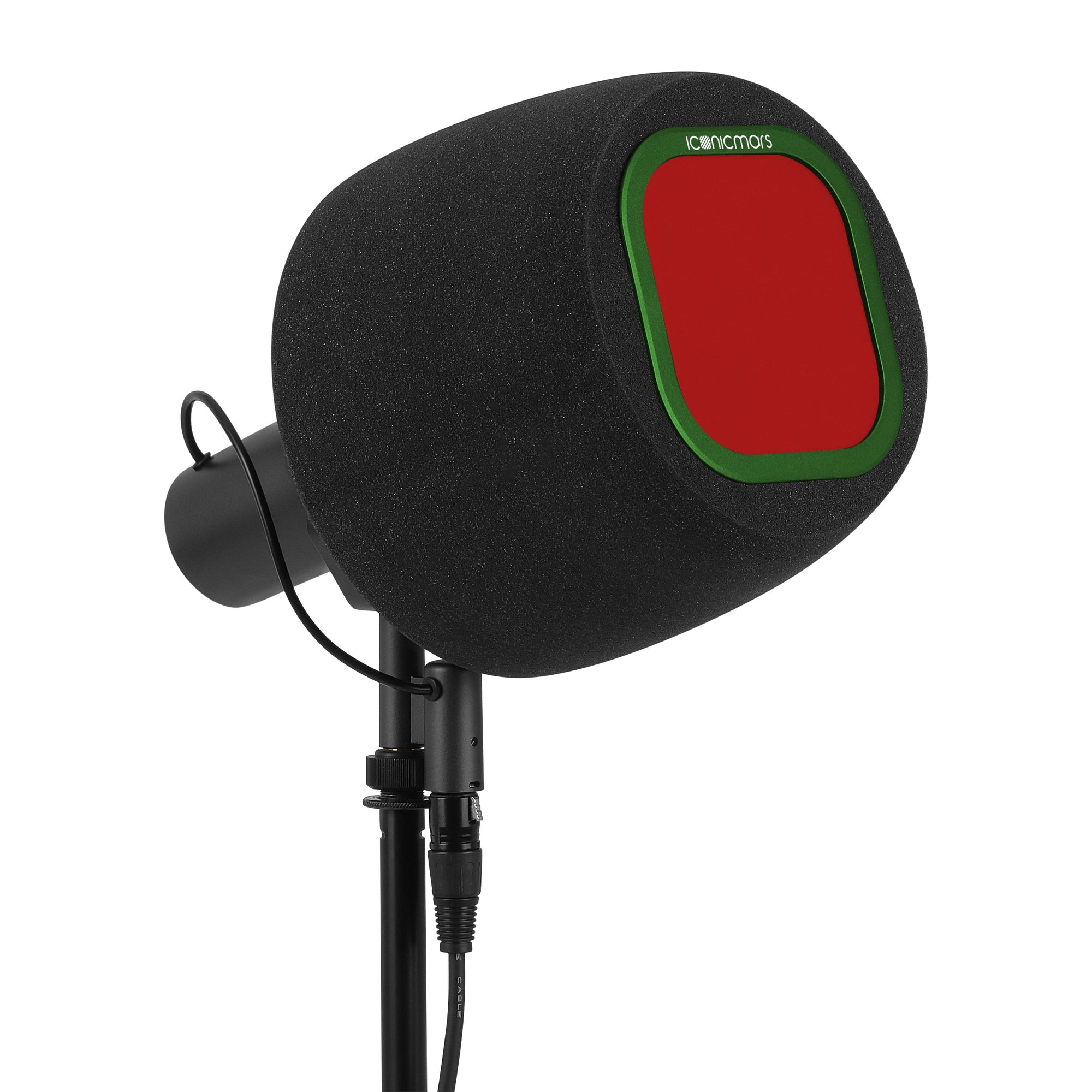 Comet X7B with pop filter, Professional isolation booth foam cover for front facing style microphone  -- Retro Green