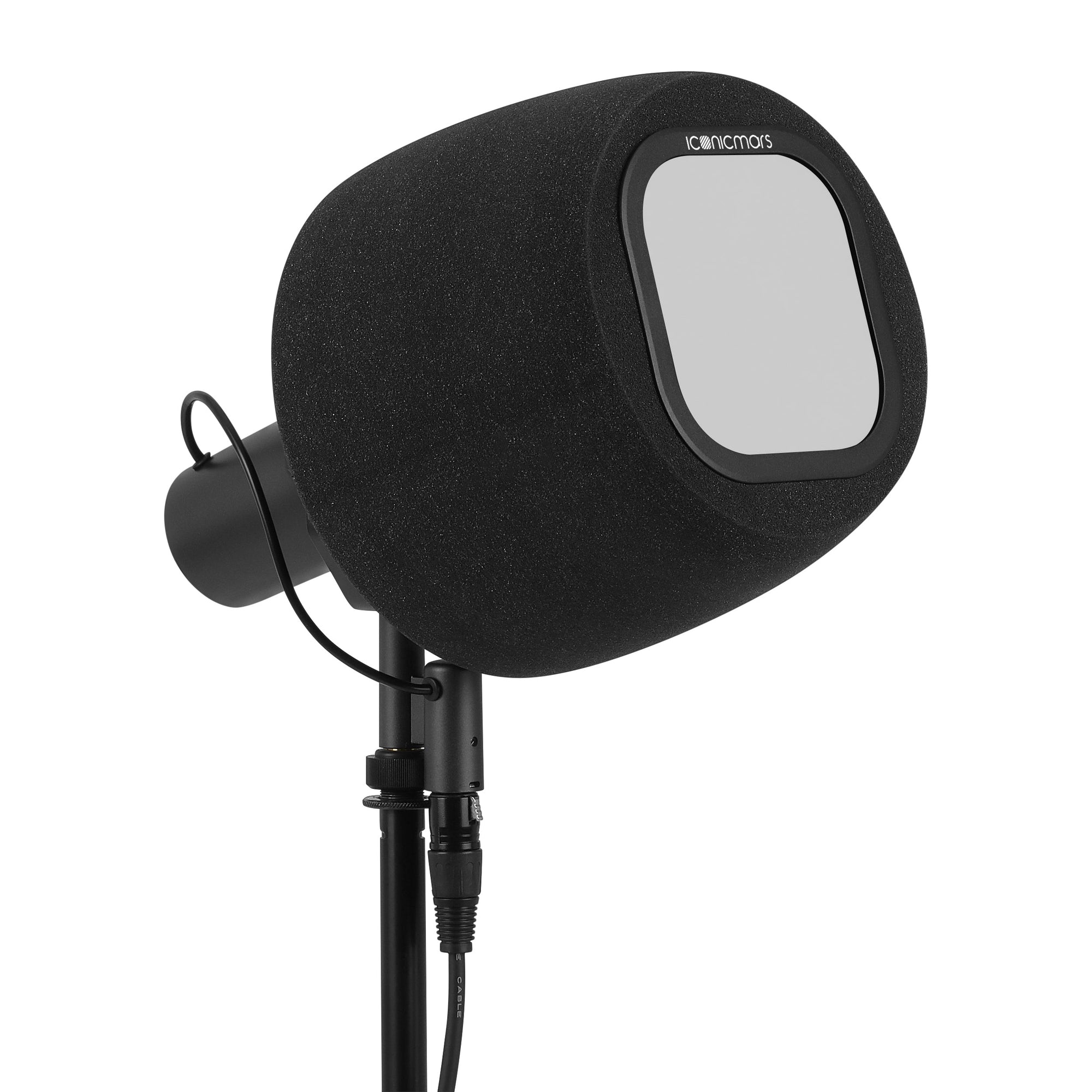Comet X7B with pop filter, Professional isolation booth foam cover for front facing style microphone  -- Soft White