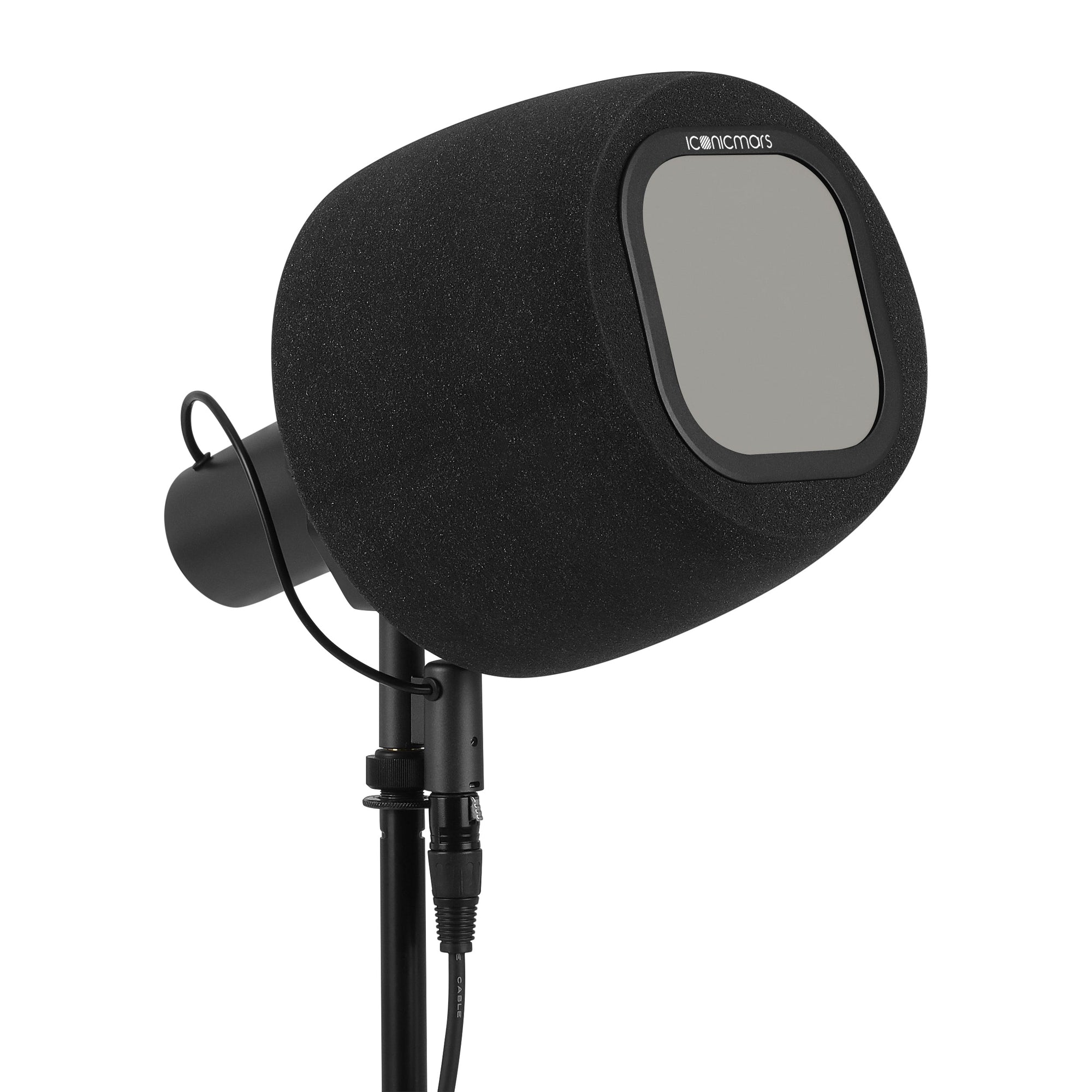 Comet X7B with pop filter, Professional isolation booth foam cover for front facing style microphone  -- Space Gray