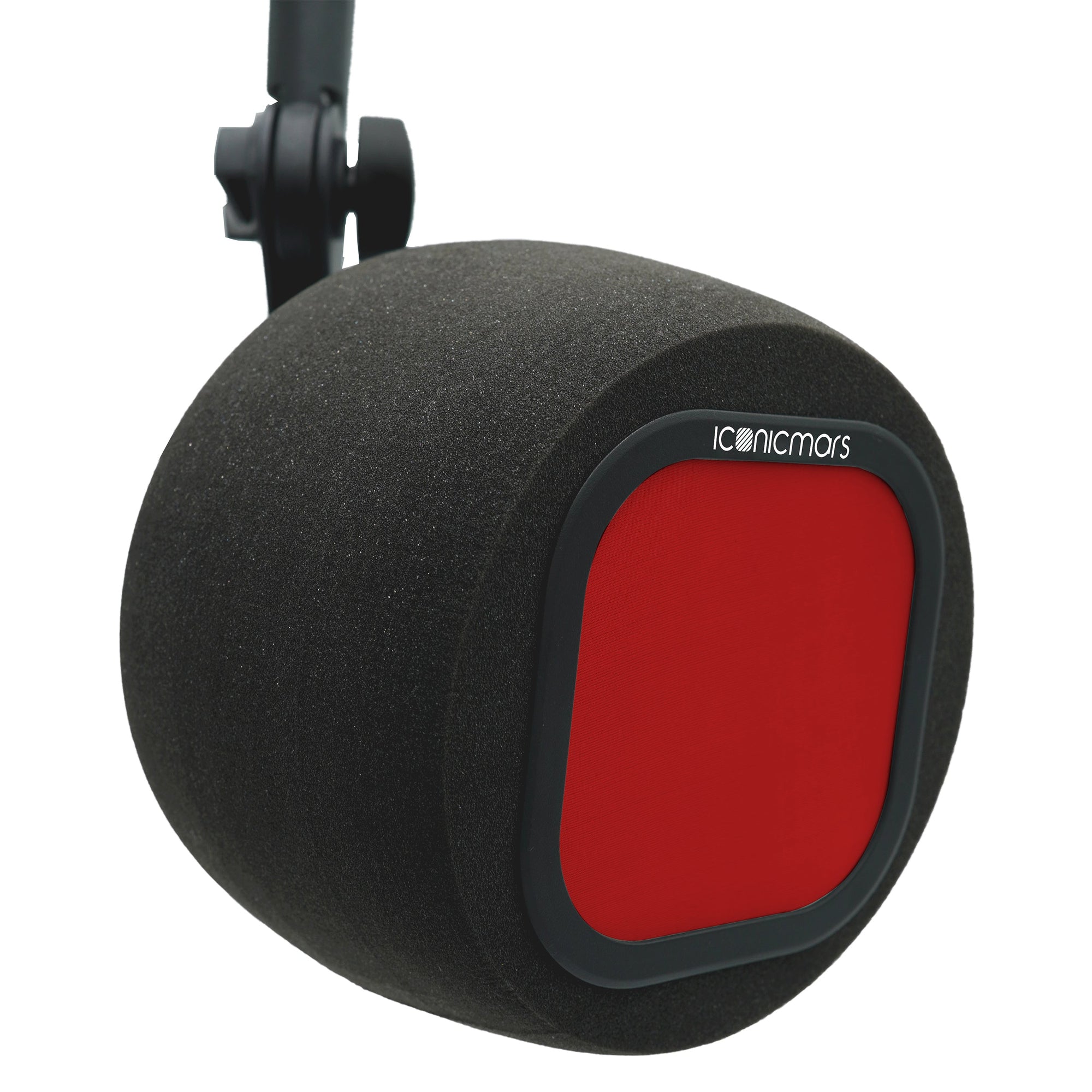 Comet X7A with pop filter, Professional isolation booth foam cover for shotgun style microphone  -- Retro Red
