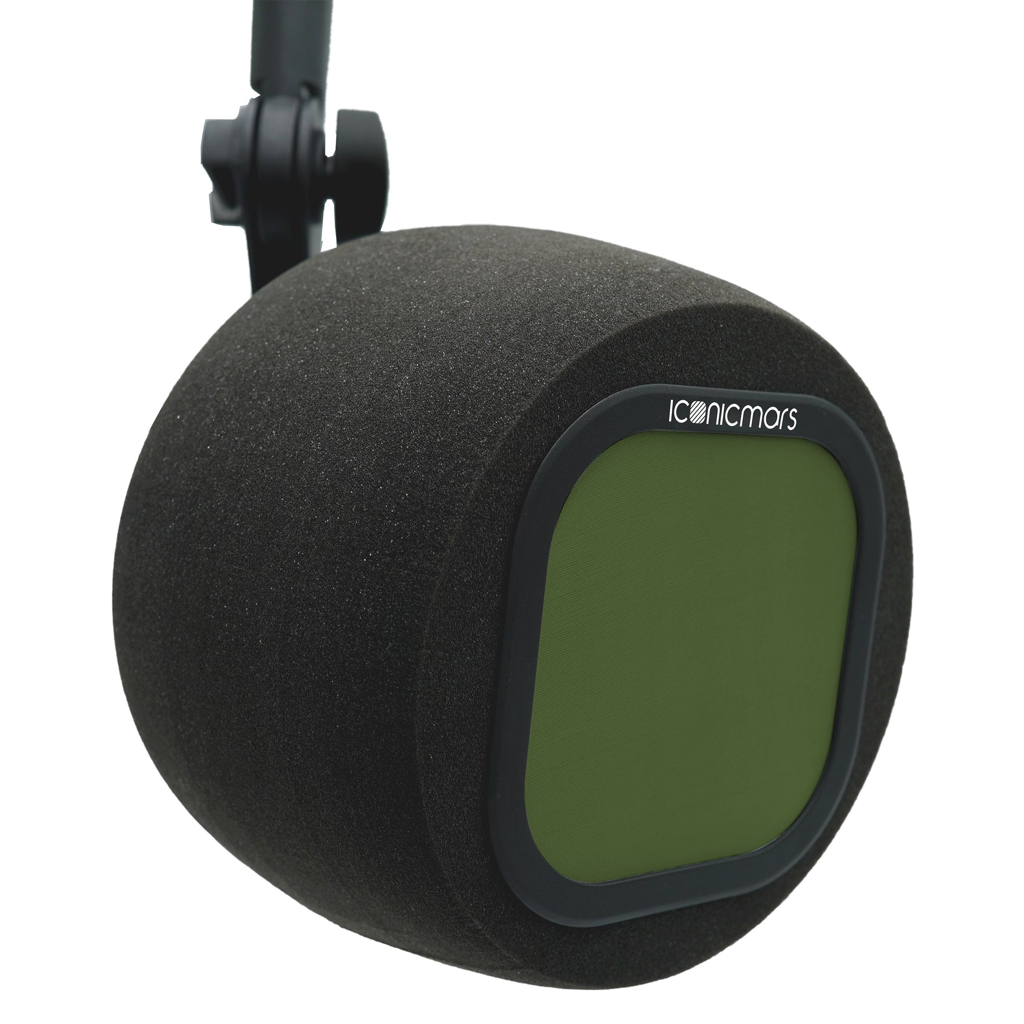 Comet X7A with pop filter, Professional isolation booth foam cover for shotgun style microphone  -- Olive Green