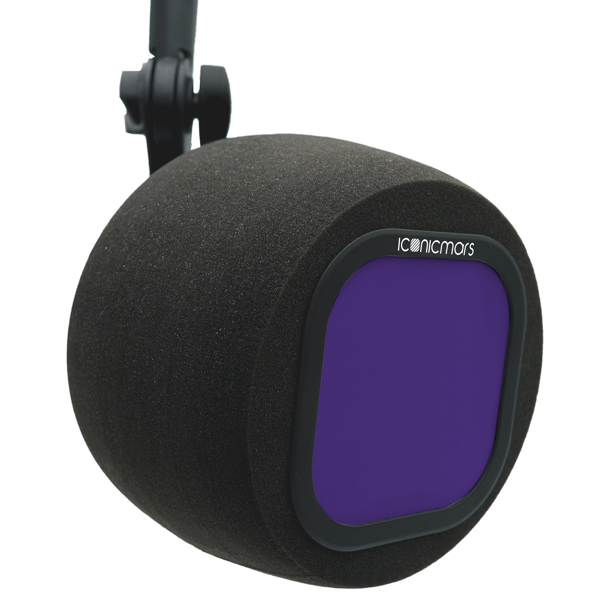 Comet X7A with pop filter, Professional isolation booth foam cover for shotgun style microphone  -- Midnight Purple